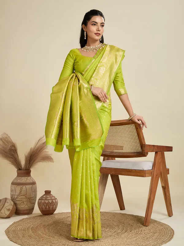 Parrot_Green_Ethnic_Designer_Soft_Kanjivaram_Silk_Saree_Default_Title