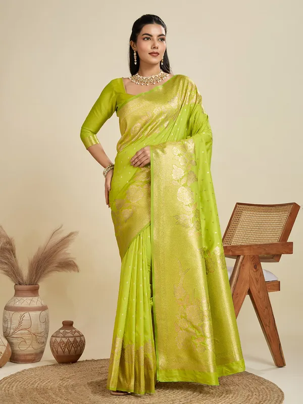 Parrot_Green_Ethnic_Designer_Soft_Kanjivaram_Silk_Saree_Default_Title