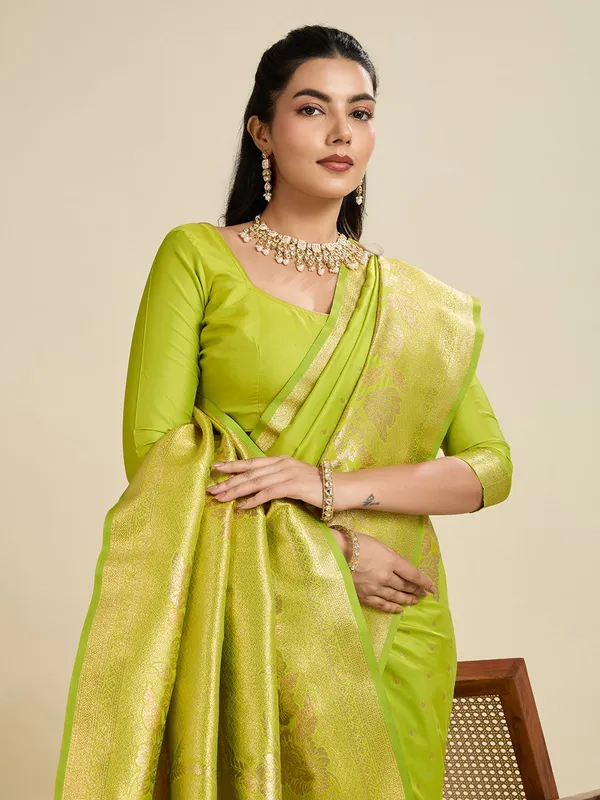 Parrot_Green_Ethnic_Designer_Soft_Kanjivaram_Silk_Saree_Default_Title