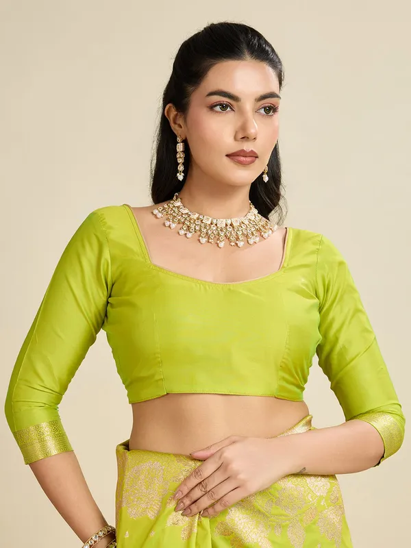 Parrot_Green_Ethnic_Designer_Soft_Kanjivaram_Silk_Saree_Default_Title