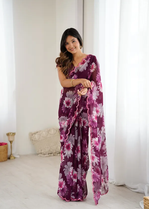 Enchanted_Blossom_Wine_Georgette_Saree_Default_Title