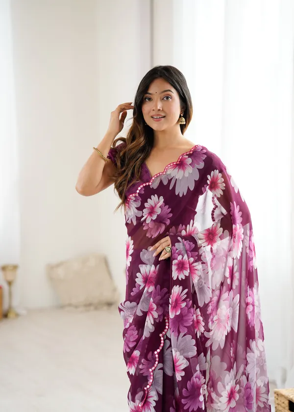 Enchanted_Blossom_Wine_Georgette_Saree_Default_Title