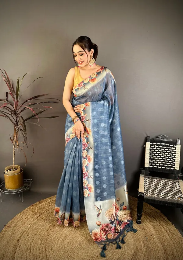 Mist_Blue_Floral_Cotton_Saree_Default_Title