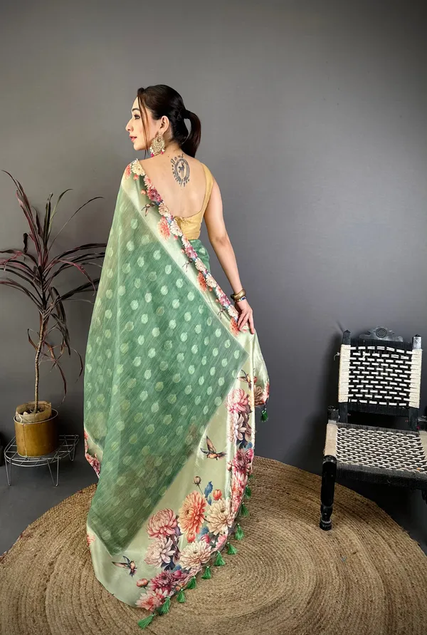 Sage_Green_Floral_Cotton_Saree_Default_Title