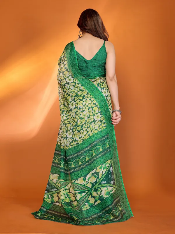 Emerald_Green_Floral_Kota_Doriya_Silk_Saree_Default_Title