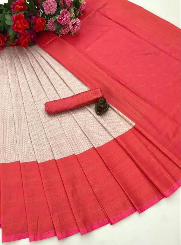 Pearl_Ivory_Banarasi_Soft_Silk_Saree_With_Rani_Pink_Contrast_Border_Default_Title