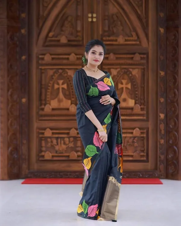 Black_Banarasi_Soft_Silk_Saree_With_Golden_Banarasi_Border_Default_Title