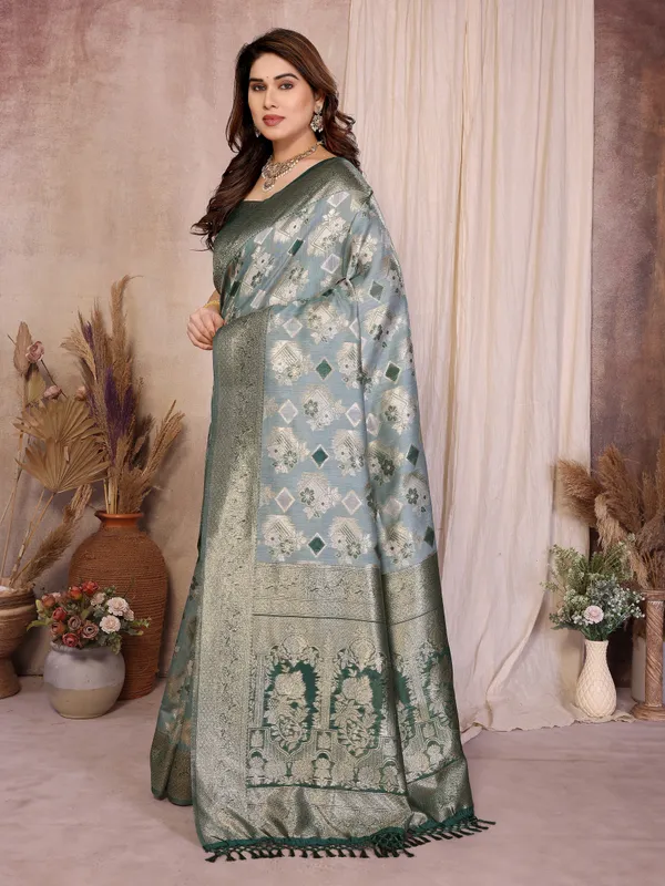 Sea_Green_Pure_Cotton_Jacquard_Zari_Weaving_Saree_Default_Title