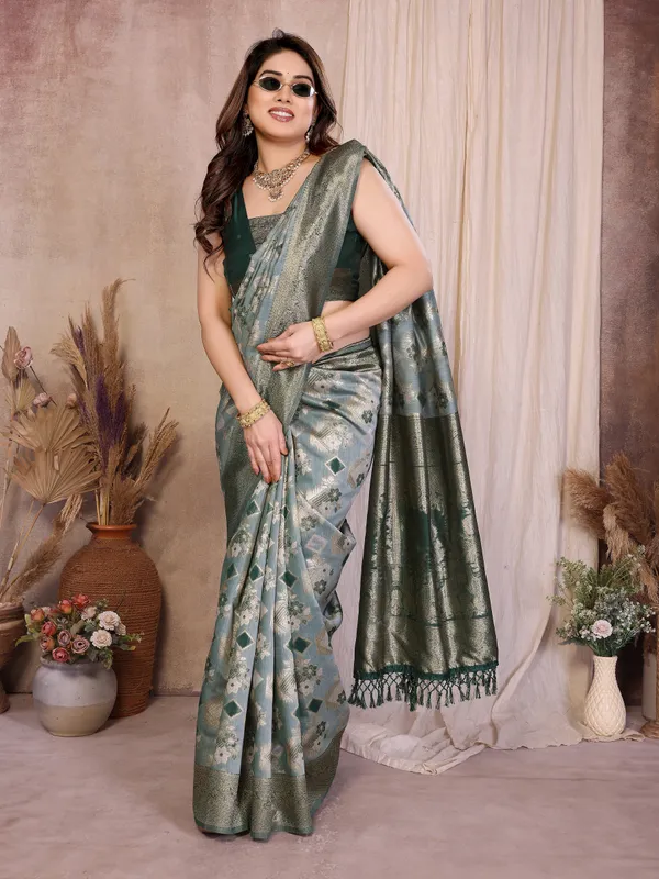 Sea_Green_Pure_Cotton_Jacquard_Zari_Weaving_Saree_Default_Title