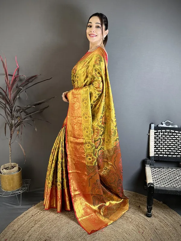 Mustard_Gold_Kanjivaram_Semi_Silk_Saree_With_Rich_Red_Zari_Temple_Border_Default_Title
