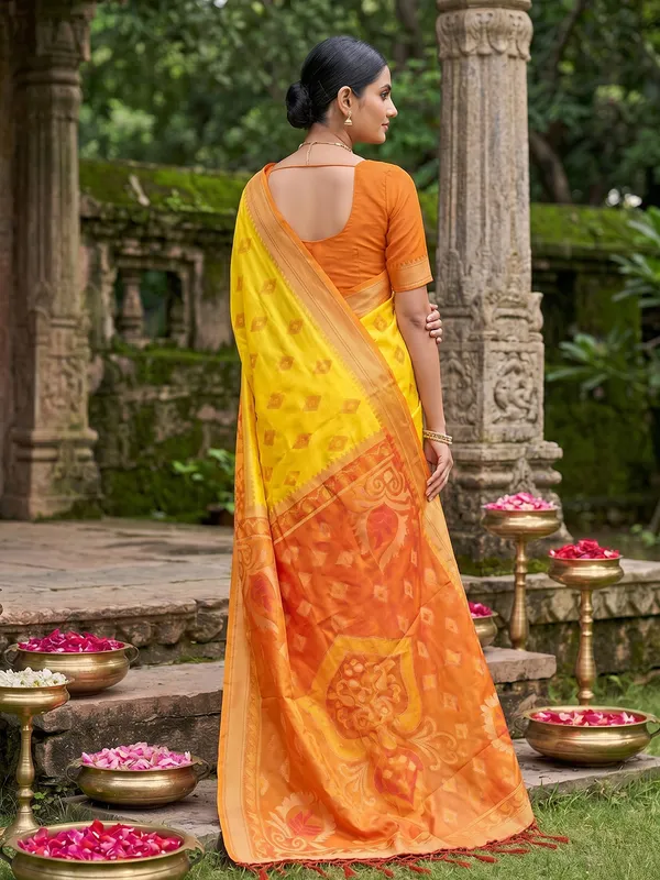Sunshine_Yellow_Soft_Silk_Saree_With_Orange_Designer_Woven_Border_Default_Title