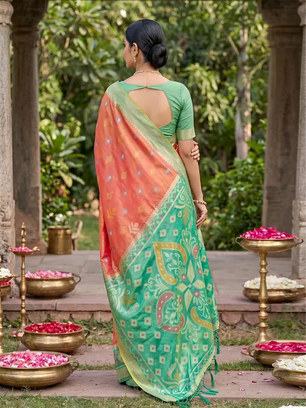 Peach_Pink_Soft_Silk_Saree_With_Mint_Green_Designer_Woven_Border_Default_Title