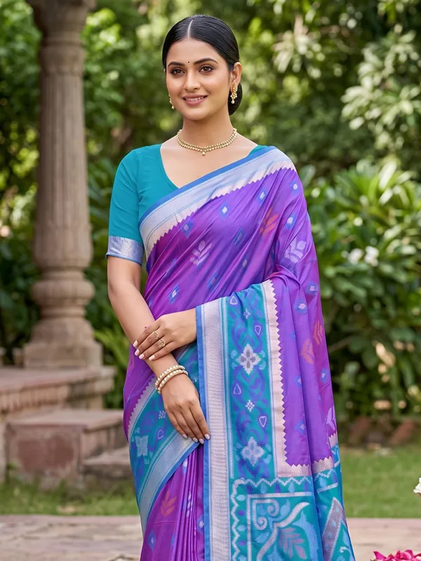Royal_Purple_Soft_Silk_Saree_With_Sky_Blue_Designer_Woven_Border_Default_Title