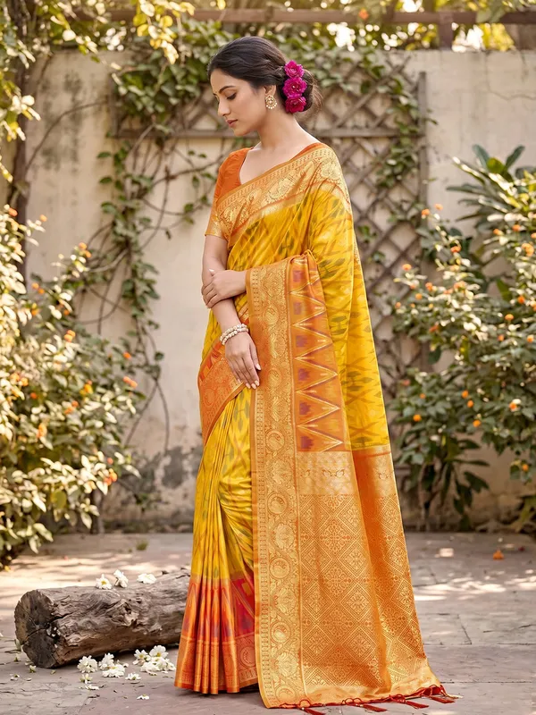 Mustard_Yellow_Soft_Silk_Saree_With_Golden_Orange_Designer_Brocade_Border_Default_Title