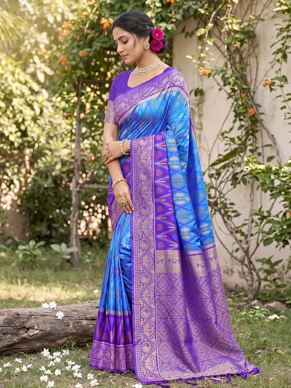Sky_Blue_Soft_Silk_Saree_With_Royal_Purple_Zari_Border_Default_Title