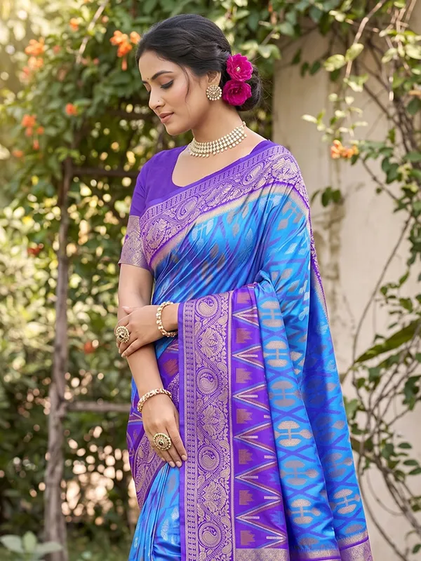 Sky_Blue_Soft_Silk_Saree_With_Royal_Purple_Zari_Border_Default_Title