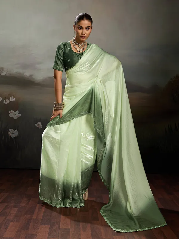 Mint_Green_Satin_Saree_With_Designer_Lace_Border_Default_Title