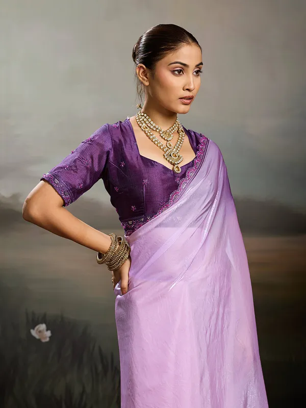 Lavender_Purple_Satin_Saree_With_Designer_Lace_Border_Default_Title