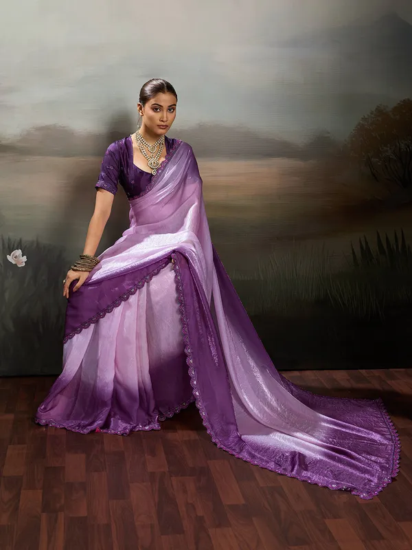 Lavender_Purple_Satin_Saree_With_Designer_Lace_Border_Default_Title