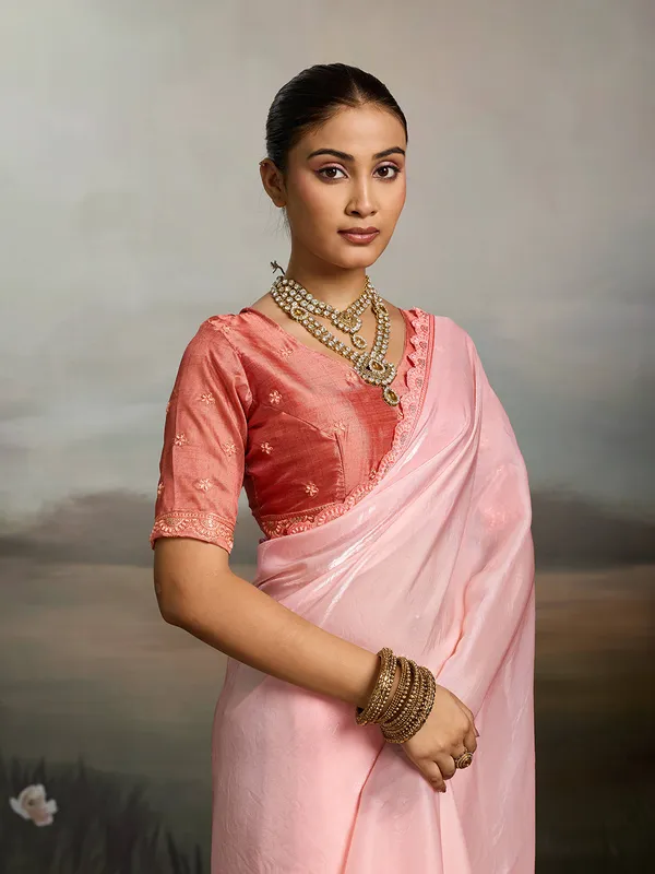 Blush_Pink_Satin_Saree_With_Designer_Lace_Border_Default_Title