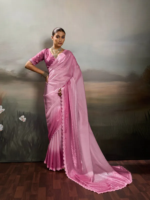 Rose_Pink_Satin_Saree_With_Designer_Lace_Border_Default_Title