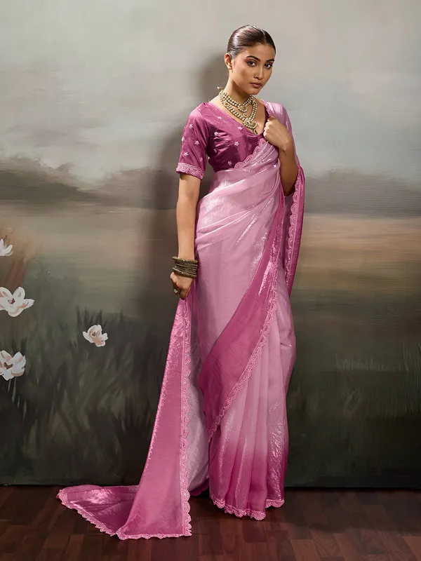 Rose_Pink_Satin_Saree_With_Designer_Lace_Border_Default_Title