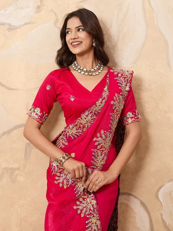Rani_Pink_Soft_Fendy_Chiffon_Saree_With_Heavy_Embroidered_Border_Default_Title