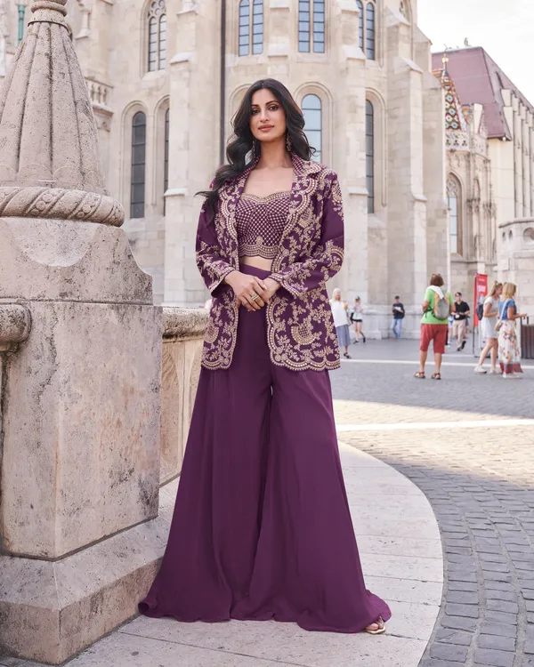 Royal_Purple_Chinon_Silk_Readymade_Sharara_Set