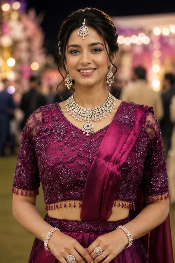 Wine_Sequin_Border_Ready_To_Wear_Saree_Default_Title