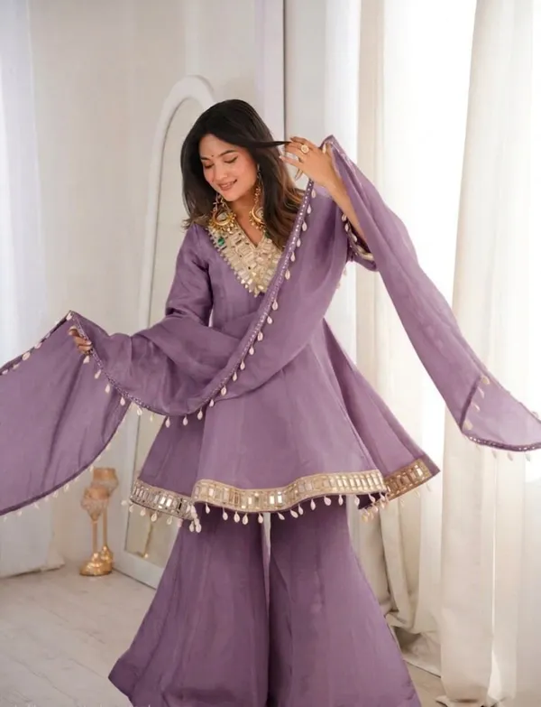 Ethnivo_Lavender_Mirror_Border_Soft_Chinon_Sharara_Suit_Set