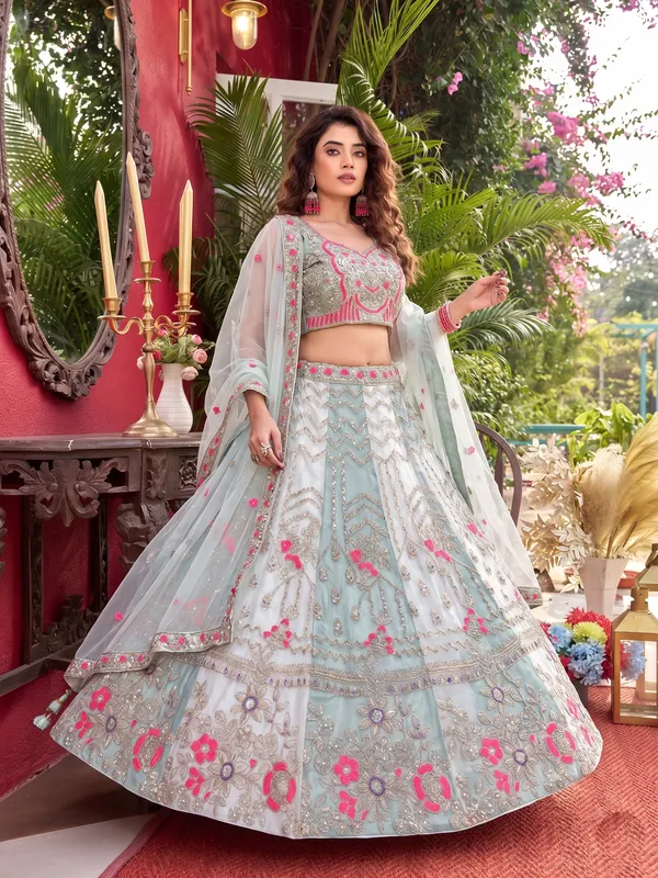Sky_Blue_Floral_Embroidered_Tabby_Silk_Lehenga_Choli_Set_Default_Title