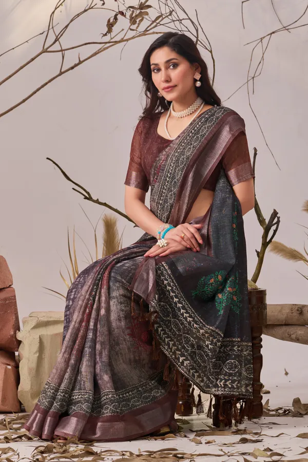 Coffee_Brown_Designer_Border_Classy_Printed_Saree_Default_Title