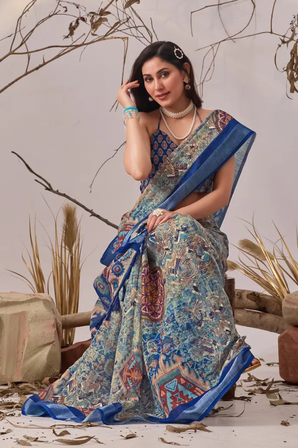 Royal_Blue_Border_Classy_Designer_Printed_Saree_Default_Title