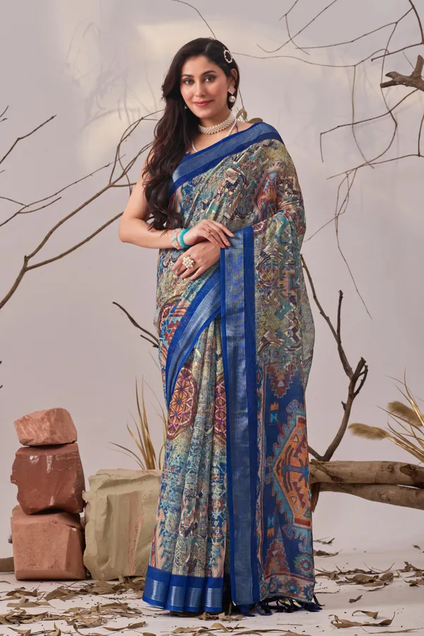 Royal_Blue_Border_Classy_Designer_Printed_Saree_Default_Title