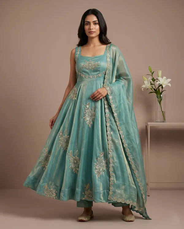 Ethnivo_Sky_Blue_Pure_Fendy_Silk_Anarkali_Suit_With_Embroidered_Border_Dupatta