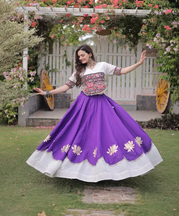Royal_Purple_White_Roman_Silk_Semi_Stitched_Navratri_Lehenga_Choli_With_Elegant_White_Contrast_Border_Default_Title