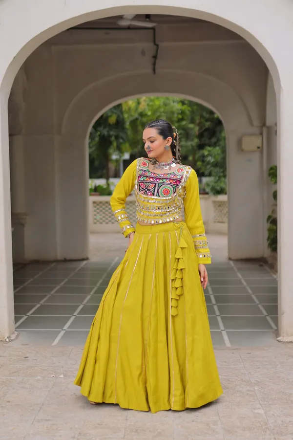 Navratri_Mustard_Yellow_Roman_Silk_Designer_Lehenga_With_Mirror_Work_Border_Default_Title