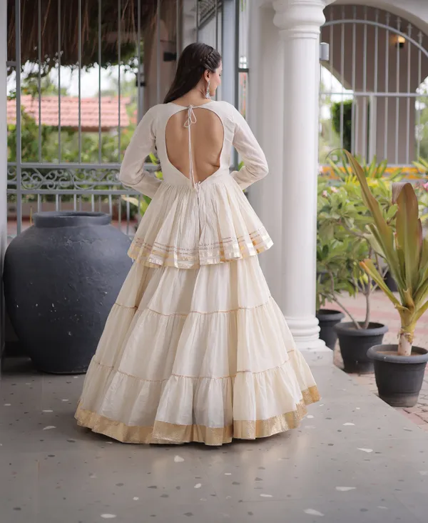 Ivory_White_Cora_Cotton_Designer_Gown_With_Gota_Patti_Golden_Lace_Border_Default_Title