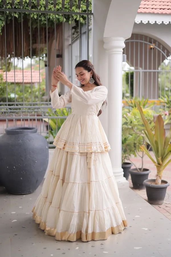 Ivory_White_Cora_Cotton_Designer_Gown_With_Gota_Patti_Golden_Lace_Border_Default_Title