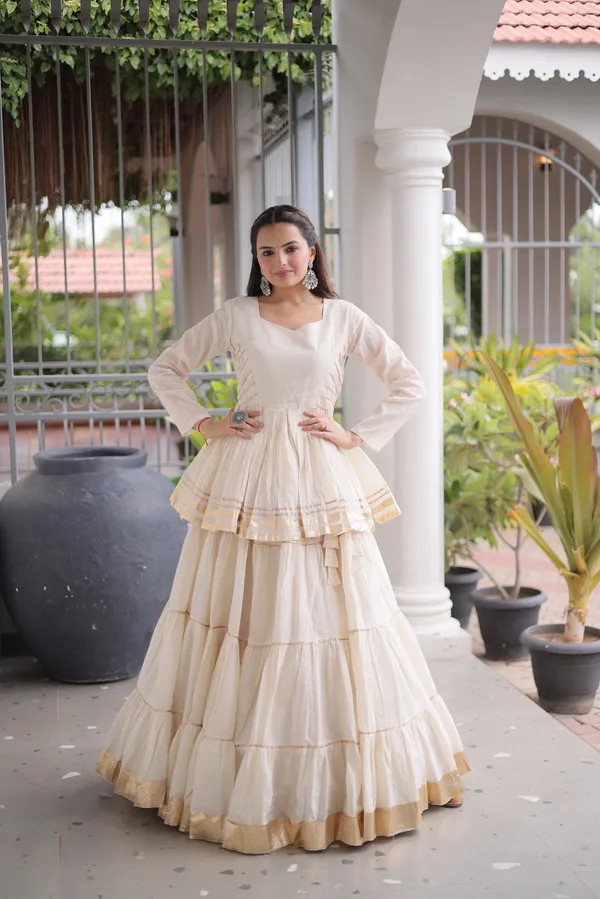 Ivory_White_Cora_Cotton_Designer_Gown_With_Gota_Patti_Golden_Lace_Border_Default_Title