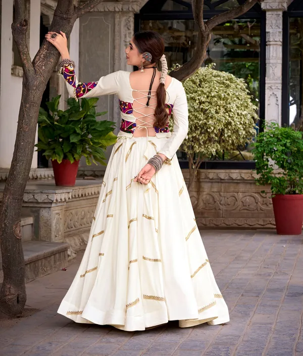 Off_White_Pure_Rayon_Navratri_Designer_Lehenga_Choli_With_Multicolor_Embroidered_Border_Jacket_Default_Title
