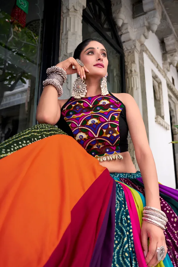 Multicolor_Premium_Georgette_Navratri_Designer_Lehenga_Choli_With_Golden_Stripe_Border_Default_Title