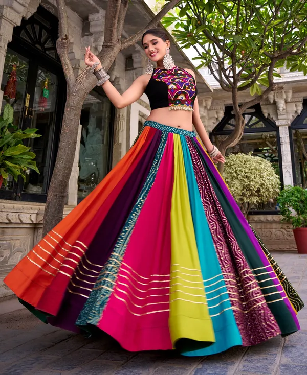Multicolor_Premium_Georgette_Navratri_Designer_Lehenga_Choli_With_Golden_Stripe_Border_Default_Title