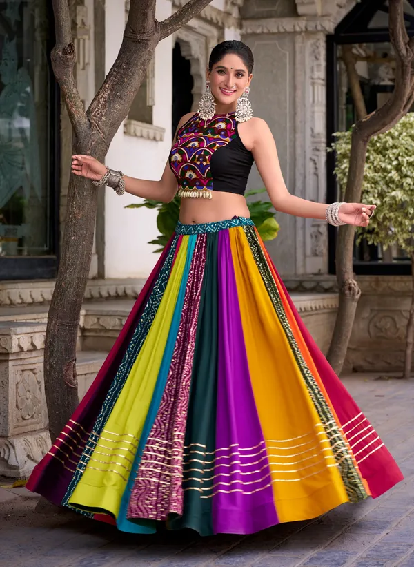 Multicolor_Premium_Georgette_Navratri_Designer_Lehenga_Choli_With_Golden_Stripe_Border_Default_Title