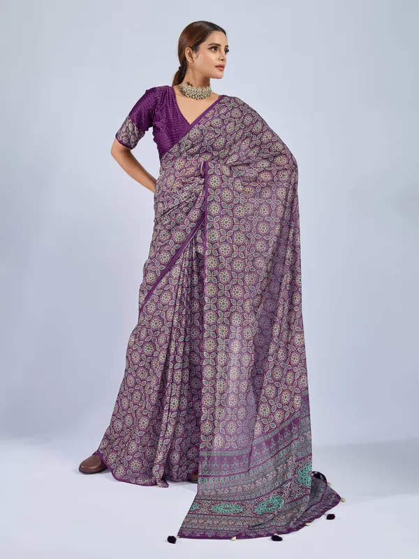 Royal_Purple_Chiffon_Party_Wear_Saree_With_Traditional_Printed_Border_Default_Title