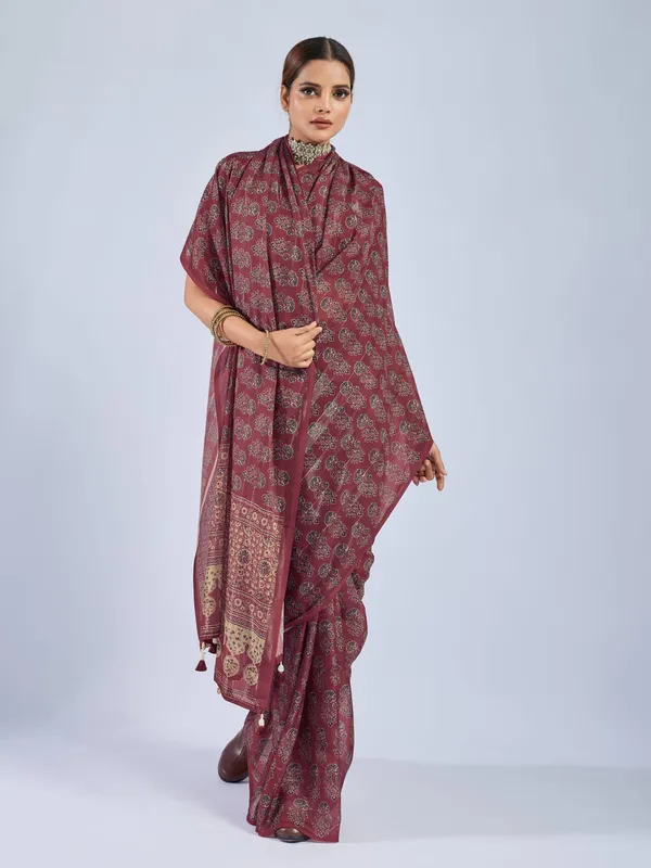 Rose_Pink_Chiffon_Party_Wear_Saree_With_Traditional_Printed_Border_Default_Title