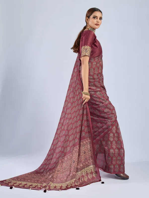 Rose_Pink_Chiffon_Party_Wear_Saree_With_Traditional_Printed_Border_Default_Title