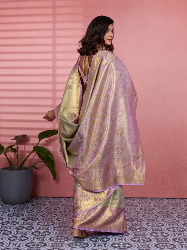 Pastel_Mint_Green_Lavender_Kanchipuram_Silk_Saree_With_Rich_Zari_Border_Default_Title