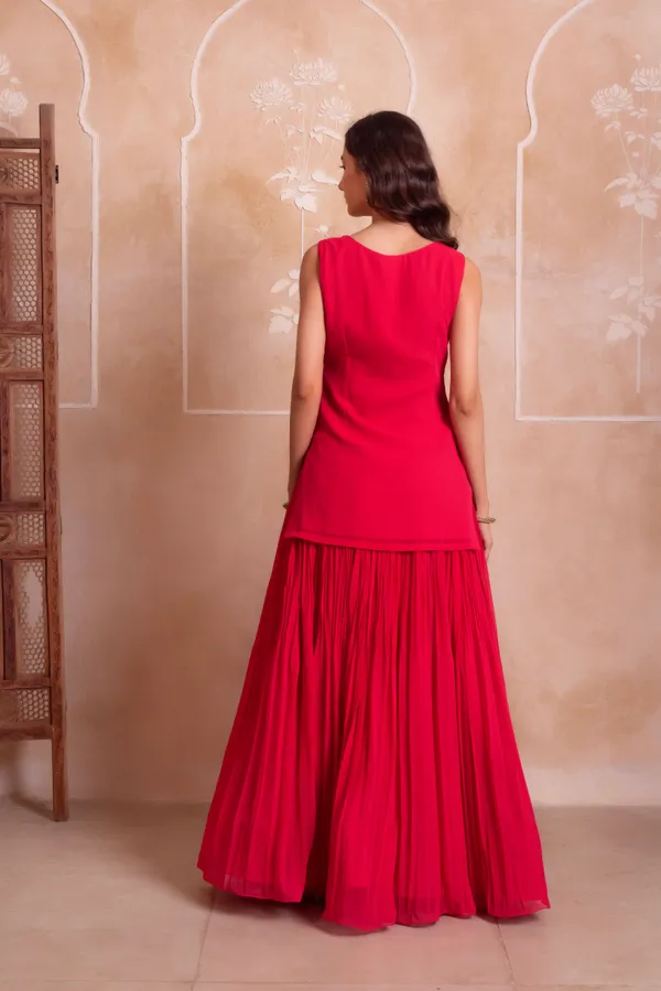 Rani_Pink_Georgette_Designer_Sharara_Suit_With_Gold_Embroidered_Border