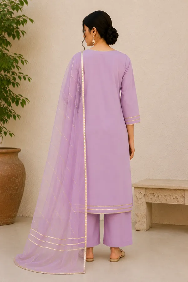 Lavender_Premium_Cotton_Straight_Suit_With_Elegant_Gold_Border